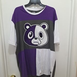 Purple and White Men Panda Shirt